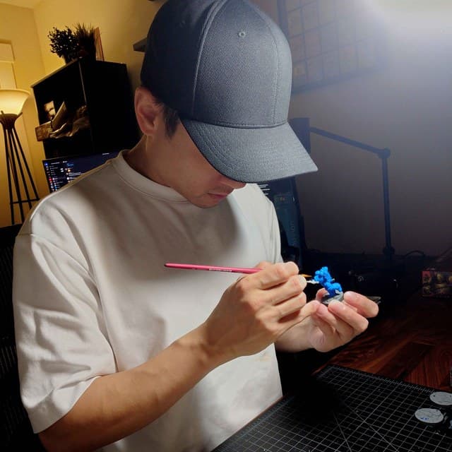 Ian painting a miniature